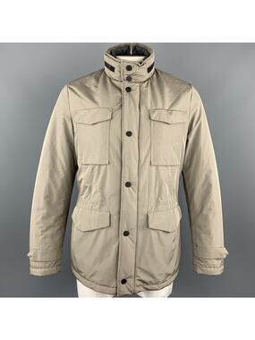 EREDI PISANO Size M Khaki Beige Padded Patch Pocket Winter Jacket